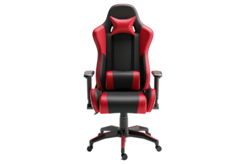 Red and Black Gaming Chair isolated on white background