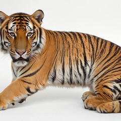 Obraz premium Asia Bengal tiger, isolated on white background