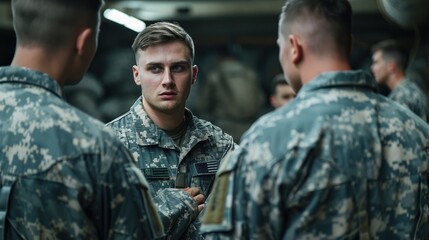 Fototapeta premium An inspection of a military facility by regulatory officials, realistic, emphasizing oversight and compliance.