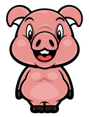 Cute Piglet cartoon characters standing. Best for sticker, icon, logo, and mascot with livestock products themes