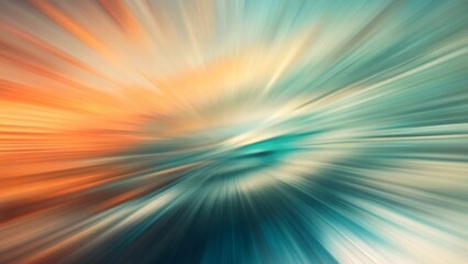 Obraz premium This image features a blurred gradient of colors, blending hues of teal, blue, and orange