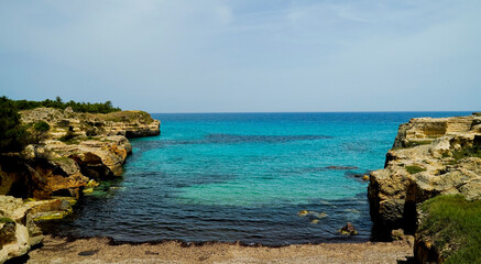 San Foca, Grotta della Poesia e torre di  Roca Vecchia,LSalento,Lecce,Puglia,Italia