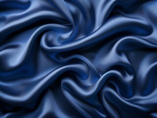 Obraz premium Elegant close-up of smooth, flowing blue silk fabric texture. Use for backgrounds, design, fashion, and luxury-related projects.
