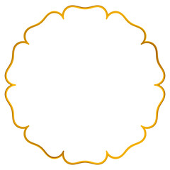 Aesthetic gold metallic round frame