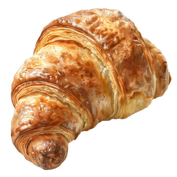 recommend clip art: Watercolor croissant clip art element illustration