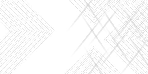 White abstract geometric background with white paper sheets soars as abstract spaces with rectangles, parallel stripes, perspective, shadows in simple strict modern material in triangle and square.