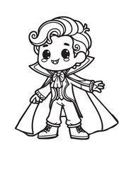 Illustration Coloring draw popular ghost vampire child black and white version good for kids