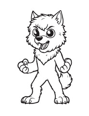 Illustration Coloring draw popular ghost werewolf man black and white version good for kids