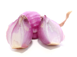 Fresh onions isolated on white background - stock photo
