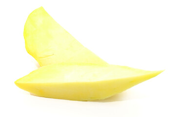 Green mango cut out isolated on white background