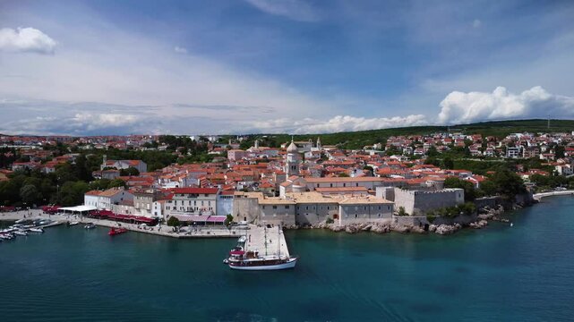  Aerial View Of Krk Town Croatia