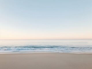 Tranquil Seascape Serene Ocean Horizon and Gentle Waves under a Clear Sky at Dawn