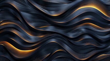 Obraz premium Black abstract background design. Modern wavy line pattern (guilloche curves)