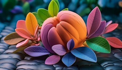 Obraz premium Positive and Innovative Mood- colorful leaf background