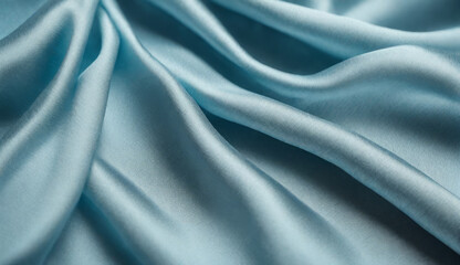 Smooth elegant blue silk or satin crape luxury cloth texture. Luxurious background design. 