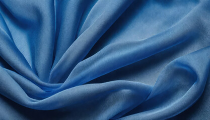 Obraz premium Smooth elegant blue silk or satin crape luxury cloth texture. Luxurious background design. 