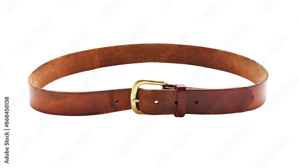 Wall mural Leather belt isolated on white background.