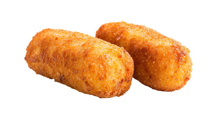 Golden crispy hash browns on transparent background