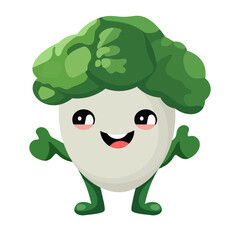 Vegetable Cartoon Mascot Vector Design Flat Cute Smile Expression