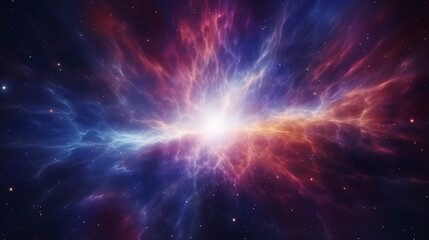 Fototapeta premium Exploding star. Universe expanding, nebulae stardust. Supernova background wallpaper