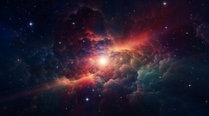 Obraz premium Exploding star. Universe expanding, nebulae stardust. Supernova background wallpaper