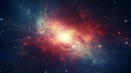 Fototapeta premium Exploding star. Universe expanding, nebulae stardust. Supernova background wallpaper