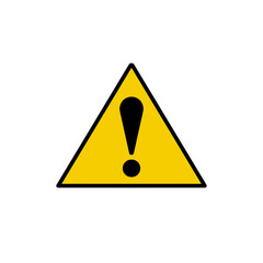 yellow warning sign on white