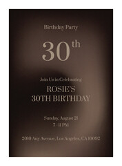 Birthday Invitation Dark Elegant