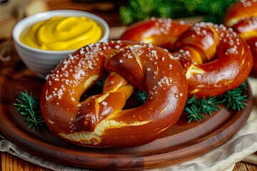 Freshly Baked Pretzels with Mustard