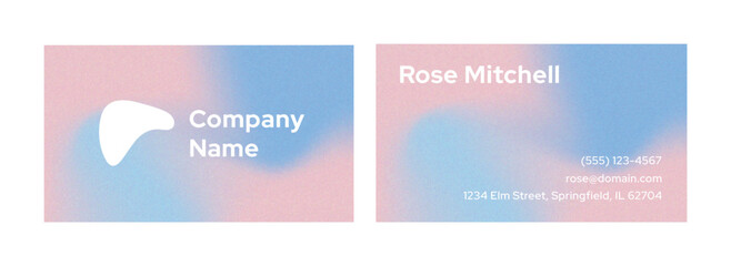 Business Card  Grainy Gradient Pinky Blue