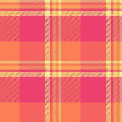 Drapery background plaid seamless, designer texture pattern vector. Stylish check textile tartan fabric in red and yellow colors.