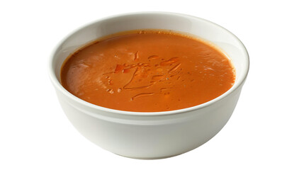 Fresh tomato soup in white bowl