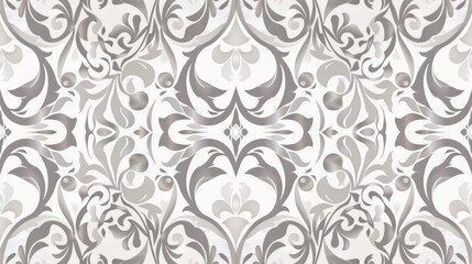 Seamless light gray floral motif vector pattern wallpaper for wedding, anniversary, and celebration invitations. Elegant timeless design for sophisticated event stationery and decorative backgrounds
