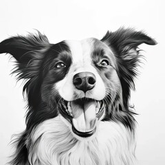 Fototapeta premium a black and white drawing of a dog