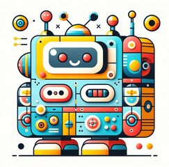 Colorful cartoon robot