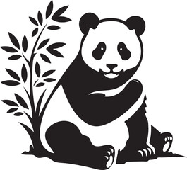 A panda sitting beside a planet