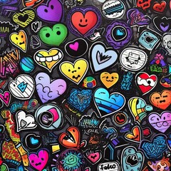 a bunch of stickers that are on a table