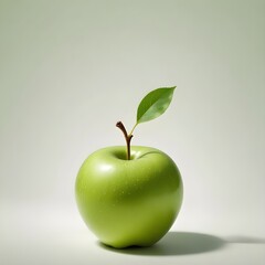 Close up isolated green apple with copy space