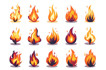 collection of fire icons AI generative