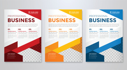 set of business flyer template with minimalist layout and modern style use for promotion kit and product publication