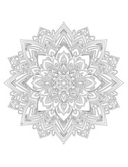 Illustration Coloring draw mandala artistic 33 black and white version good for kids