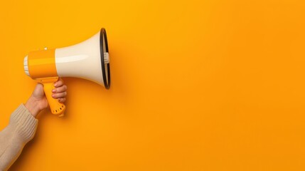 Hand holding megaphone