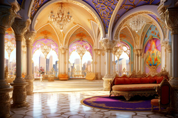 Obraz premium beautiful palace castle on background