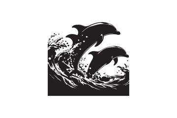 Dolphin vector art illustration