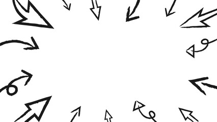 集中線風の矢印フレーム_16:9