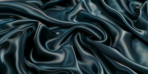 Obraz premium background made of draped fabric of dark emerald color. place for text.