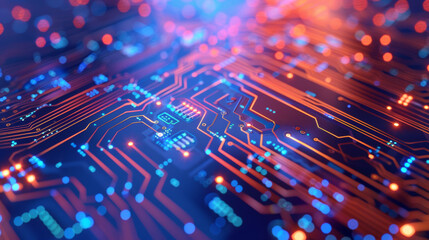 Fototapeta premium Abstract futuristic digital technology background