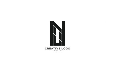 NU UN NO ON Abstract initial monogram letter alphabet logo design