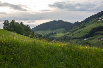 Obraz premium Landscape in Villnoess Valley in South Tyrol