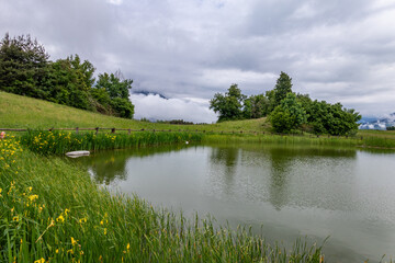 Landscape in Villnoess Valley in South Tyrol